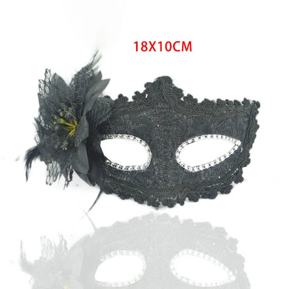 Masques de mascarade de mariage, maquillage d'halloween, dentelle, Costume noir vénitien, masque pour les yeux Vintage pour dame, robe de soirée fantaisie Cosplay