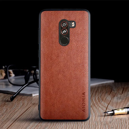 Case for Xiaomi Pocophone F1 funda luxury Vintage Leather skin coque with TPU soft hard cover for xiaomi pocophone f1 case capa