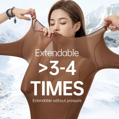 POKARLA 1 ensemble de sous-vêtements thermiques chauds intimes Sexy longs Johns femmes en forme de ensembles femme col moyen vêtements de mise en forme thermique