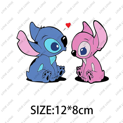 Stitch Love Cartoon Stickers  Iron-on Transfers for Clothing Firm and Fadeless  Stickers Easy to Use DIY Decoration