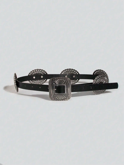 Ceinture robuste en métal sculpté pour femmes, 1 pièce, Style Punk, accessoire Cowboy Cowgirl, Boho