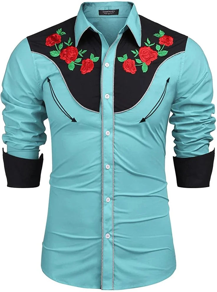 Western Denim Men's Shirt Comfortable and Soft Men's Clothing Long Sleeve Shirt Daily Wear Denim Shirt Fashion Button Design