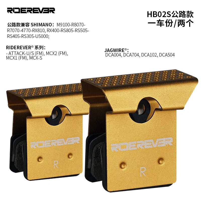 RIDEREVER-Plaquettes de frein à disque de vélo de route, coussretours semi-métallique, performance longue durée, refroidissement anti-poussière pour le cyclisme WinterMANO XcrucTRM9100