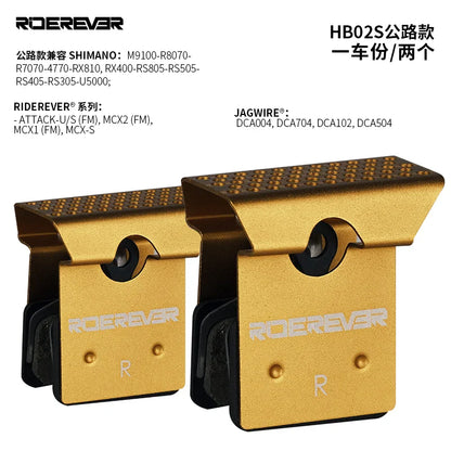 RIDEREVER-Plaquettes de frein à disque de vélo de route, coussretours semi-métallique, performance longue durée, refroidissement anti-poussière pour le cyclisme WinterMANO XcrucTRM9100
