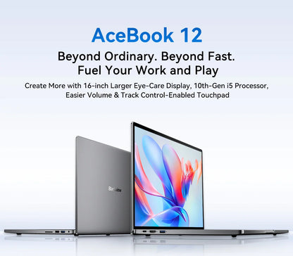 Blackview AceBook 12 Win 11 Laptop 16'' FHD IPS , Intel I5-1030NG7 Notebook, 16GB RAM 512GB SSD, 2-in-1 Fingerprint Power Button