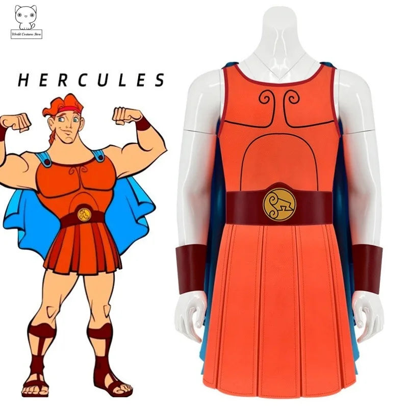 Anime Hercules Cosplay Costume Fancy Dress Up Adult Men Superhero Cloak Cape Uniform Halloween Carnival Stage Performese Clothes