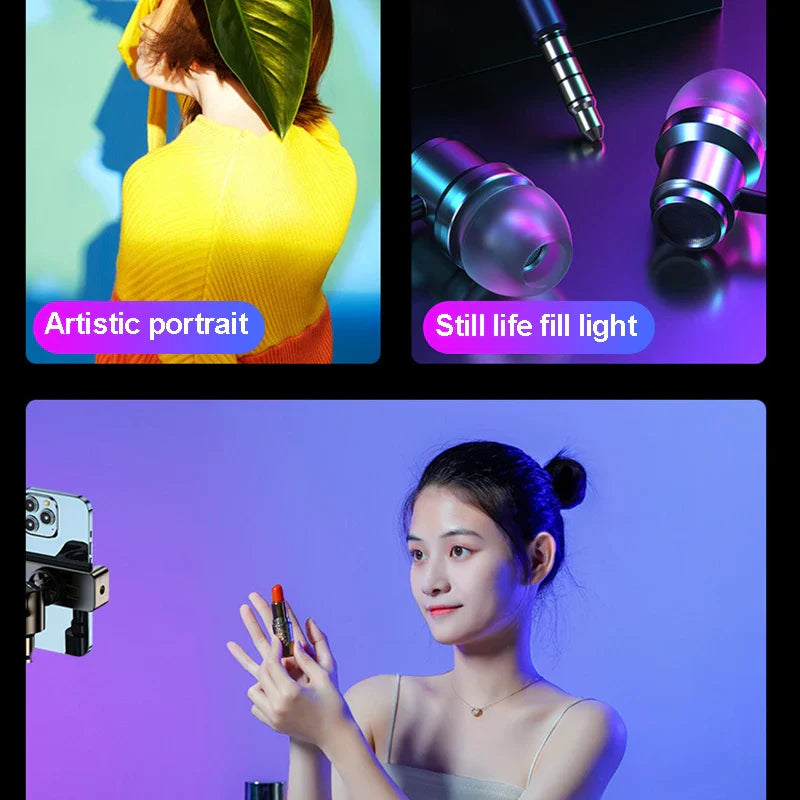 Anneau lumineux Led avec trépied, Rechargeable, pour Selfie, lampe pour prise de vue Photo, accessoires pour téléphone portable