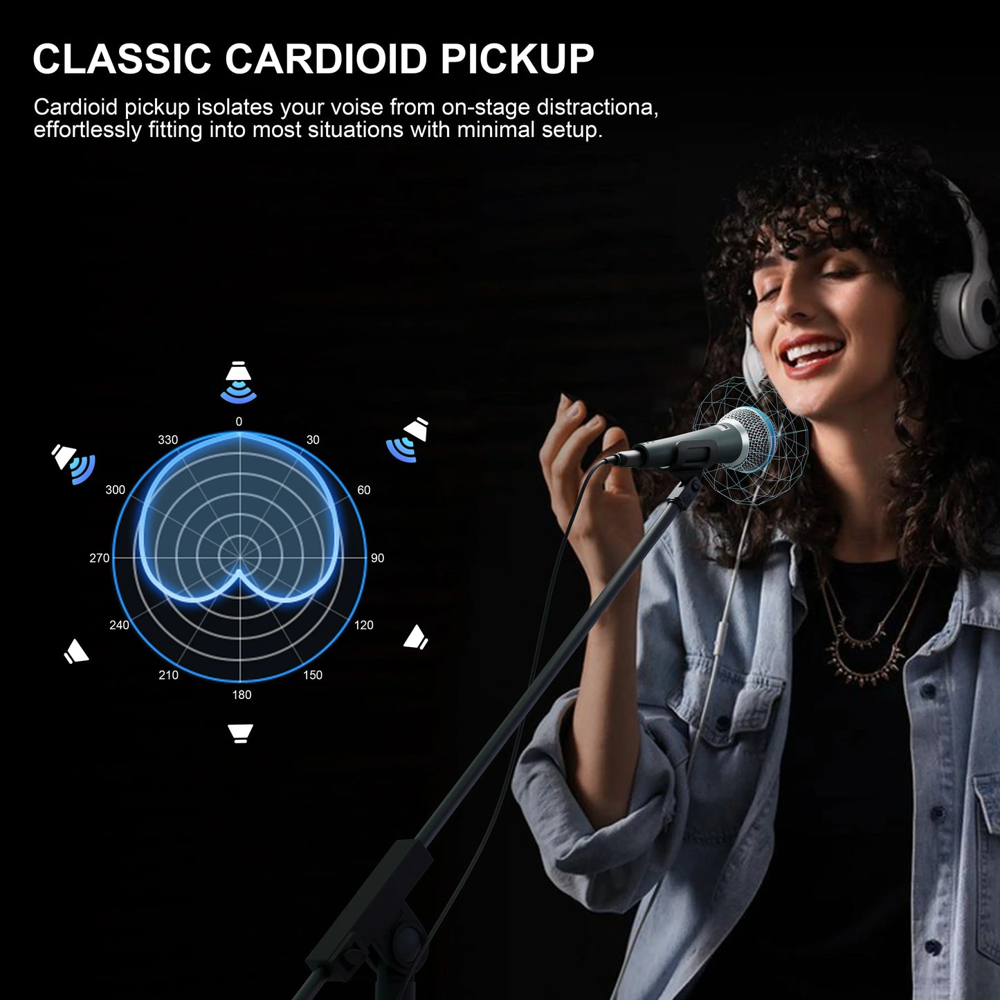Prmie 58A Microphone dynamique cardioïde micro filaire professionnel pour scène chant karaoké Podcast Studio enregistrement Vocal