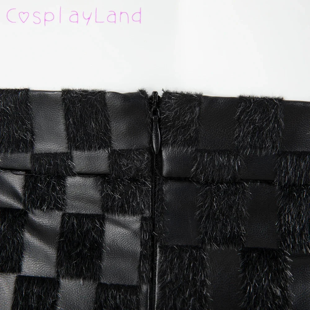 Cruella Costume Halloween Evil Queen Cosplay Outfit Black Fashion Lady Dresses Fancy Emma Formal Suit Jacket Skirt Gloves