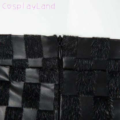 Cruella Costume Halloween Evil Queen Cosplay Outfit Black Fashion Lady Dresses Fancy Emma Formal Suit Jacket Skirt Gloves
