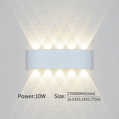 Mur LED lumière extérieure intérieure 2W 4W 6W 8W 10W AC85-265V haut vers le bas blanc noir lumière moderne pour maison jardin chambre couloir
