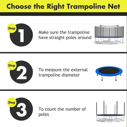Filet de remplacement pour trampoline, 6/8/10 FT, filet de sécurité de protection, accessoires combinés de coussin de saut anti-chute