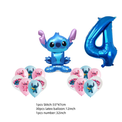 Kids First 6th Birthday Party Decorations Stitch Balloons Set Cute Globos Baby Shower Supplies Children Gifts Ballons
