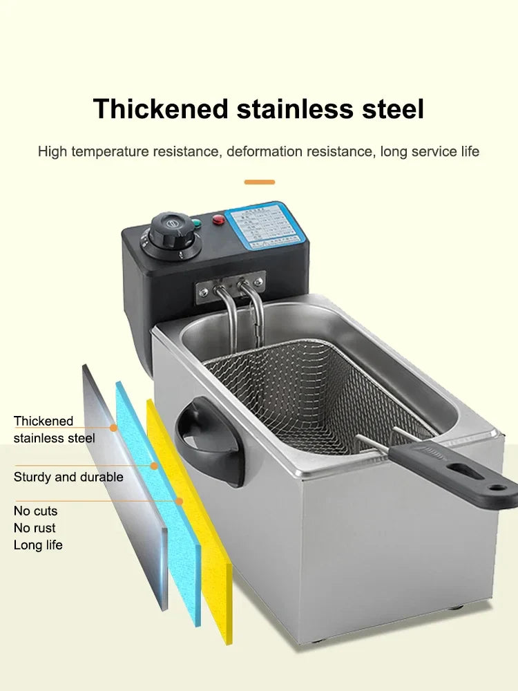 2000W Electric Deep Fryer Thermostat 4L Capacity Fried Chicken Grill French Fries Frying Machine Oil Oven Cooking appliance