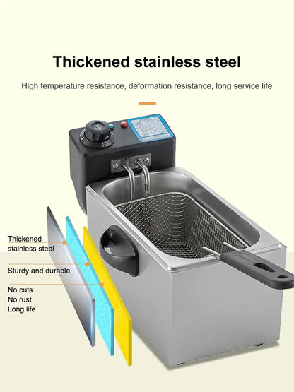 2000W Electric Deep Fryer Thermostat 4L Capacity Fried Chicken Grill French Fries Frying Machine Oil Oven Cooking appliance