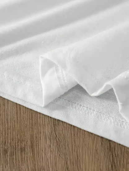 T-shirt en coton imprimé Stitch pour garçons, filles et adultes, haut polyvalent et tendance pour le quotidien en été
