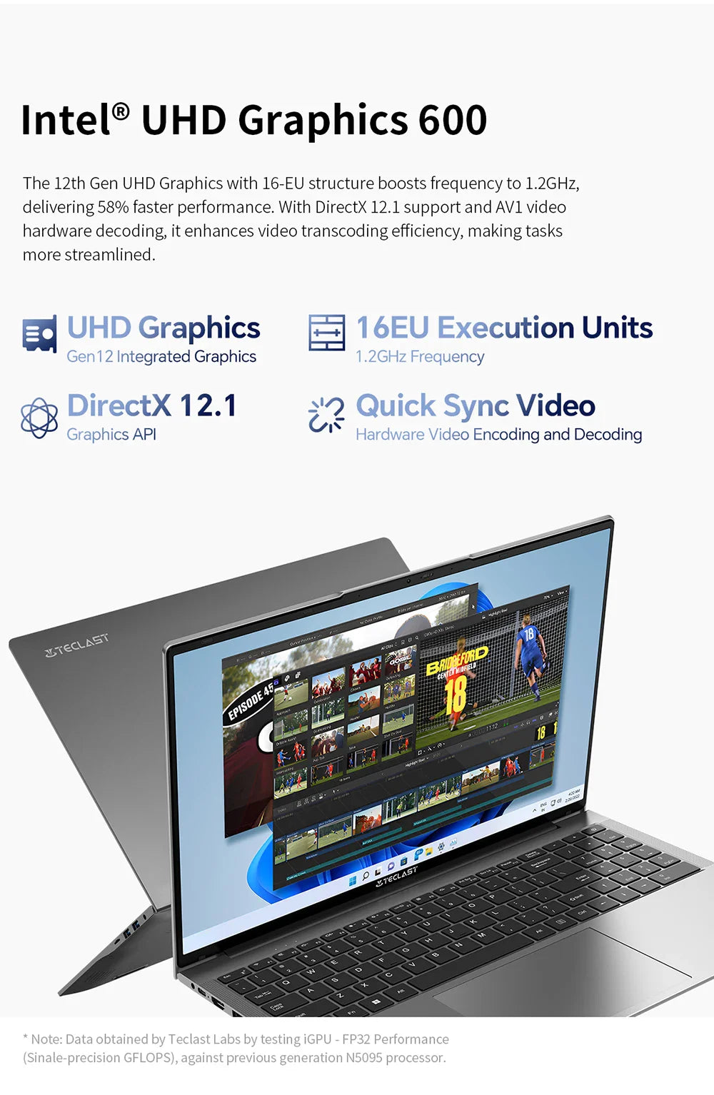 TECLAST F16 Air Laptop 16 inch Backlit Keyboard 180 Degree Flip 16GB RAM ROM 512GB 1920x1200 IPS fits Intel N95 CPU Support Mini-HDMI