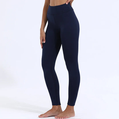 Velours hiver Leggins femmes couleur unie pantalon épais chaud velours taille haute couleur unie extérieur décontracté classique Leggings
