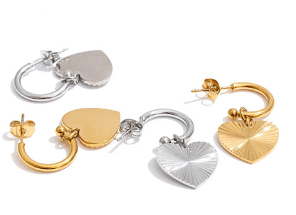 Yhpup – boucles d'oreilles pendantes en forme de cœur en acier inoxydable, pour toutes les Occasions, cadeau de saint-valentin, bijoux classiques antirouille