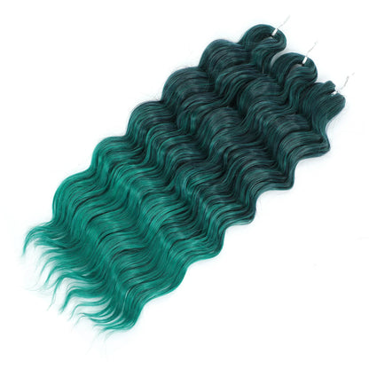 24Inch Crochet Hair Synthetic Braiding Hair Extensions Water Wave Ombre Rainbow color Fake Hair ANNA Deep Wave Curly Hair