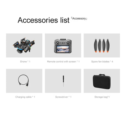 Xiaomi A14 MAX Drone sans brosse 8K trois caméra HD télécommande avec écran flux optique Intelligent pliable quadrirotor