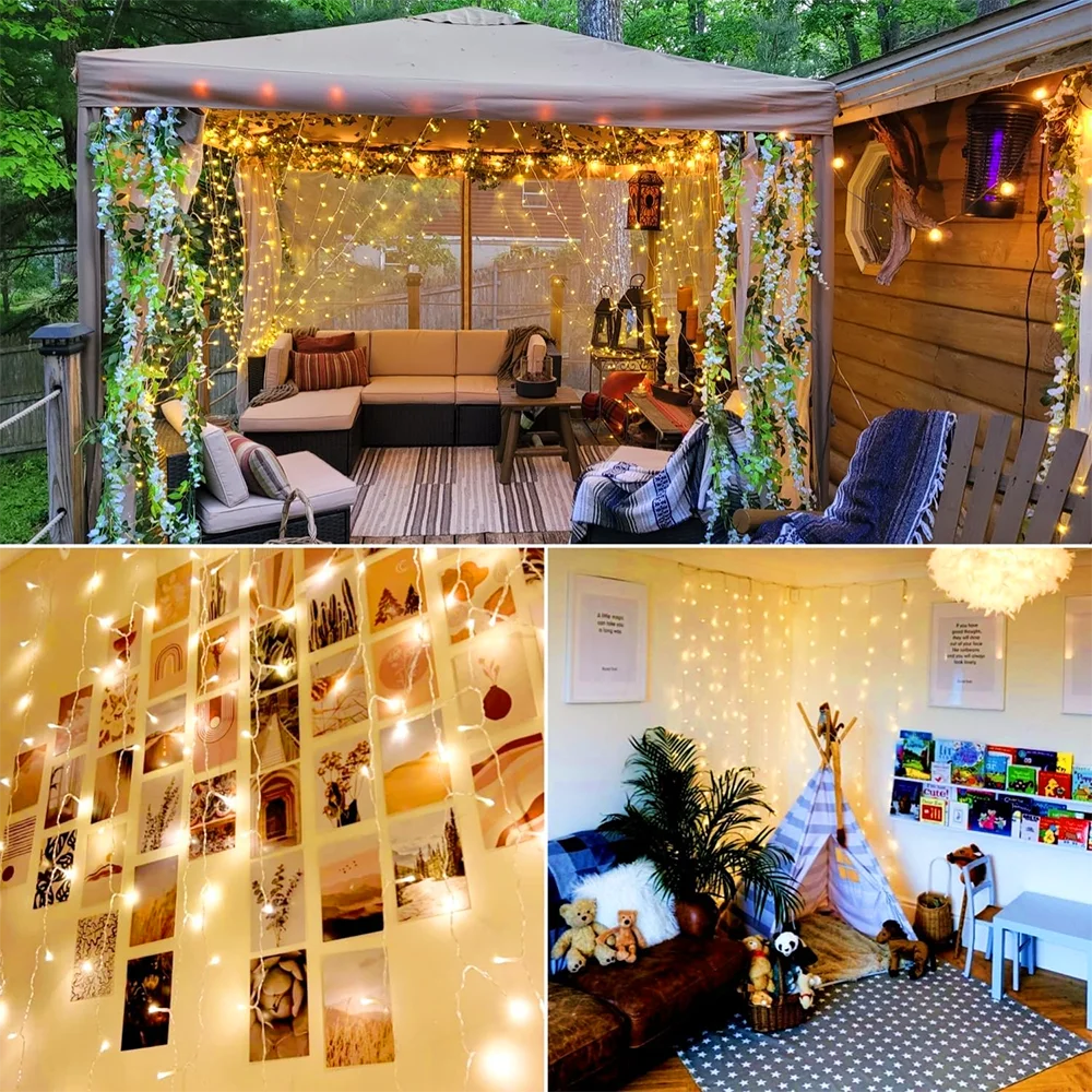 220V LED Curtain Light, Holiday Curtain String Light, Indoor and Outdoor, Christmas Decoration, Fairy Lights