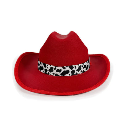 Children's Cowboy Hat, High-Quality Cowgirl Hat, Cow Print Jazz Hat, Festive for Festival, Western Themed Event, Party