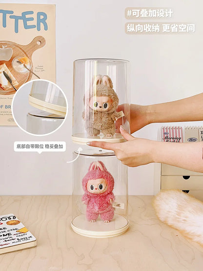 Labubu Pendant Display Box Rotating Transparent Labubu Doll  Storage Blind Box Storage Display Dustproof And Moisture-Proof