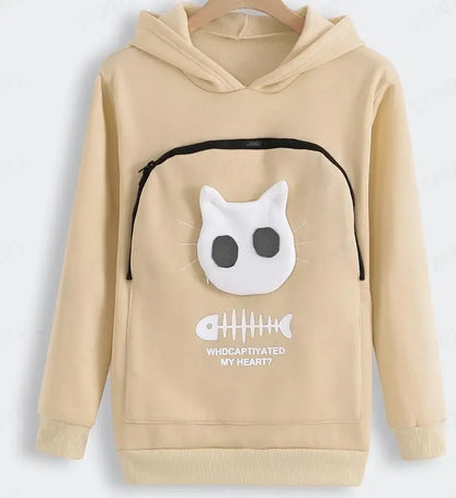 3XL Cat Lovers Hooded Sweatshirt Kangaroo Dog Pet Paw Dropshipping Pullovers Cuddle Pouch  Fish  Pocket Hoodie Tops