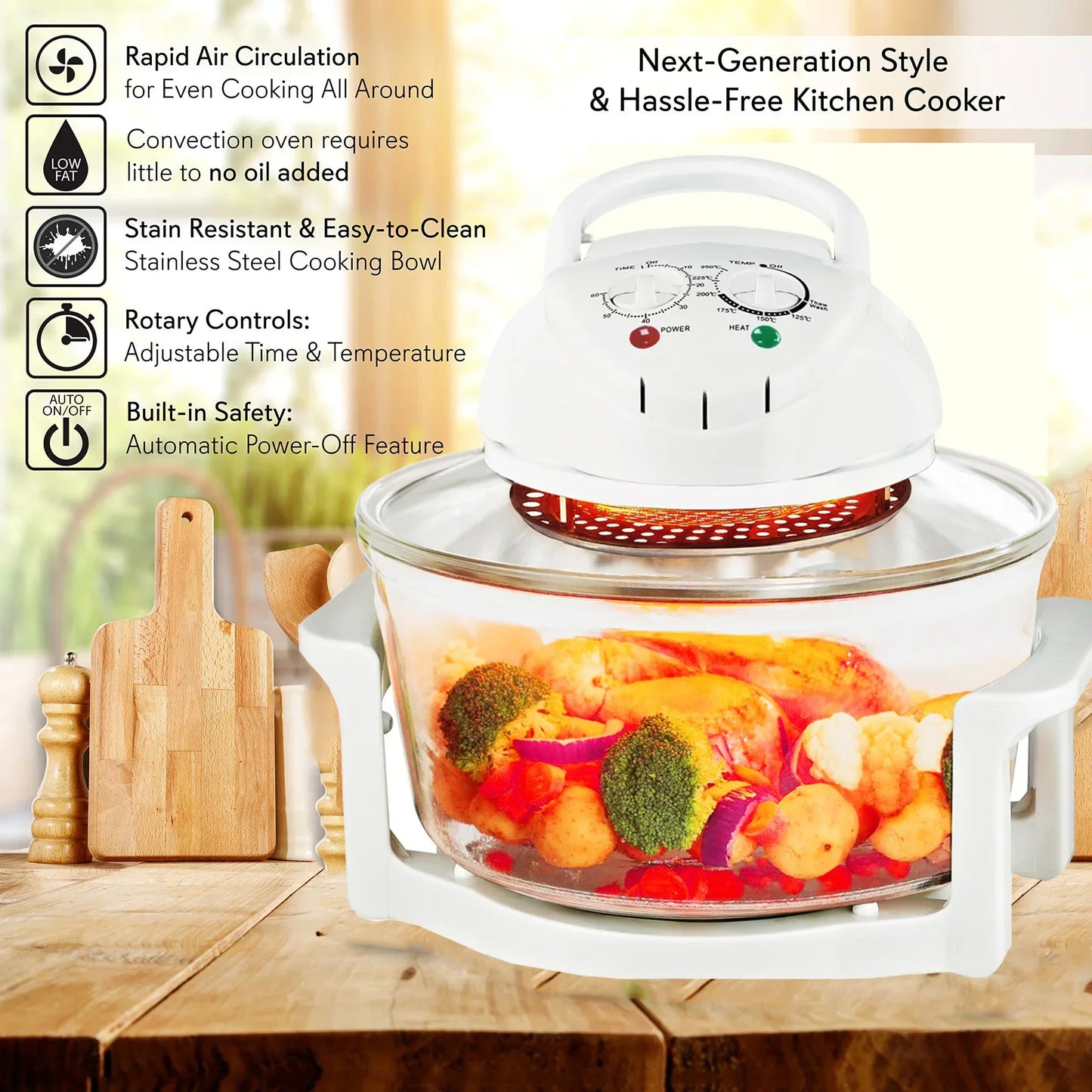 12L Air Fryer, 1400W Electric Hot fryer Oven Oilless Cooker with Touch Control & Nonstick Basket & Visible Window, Family Size