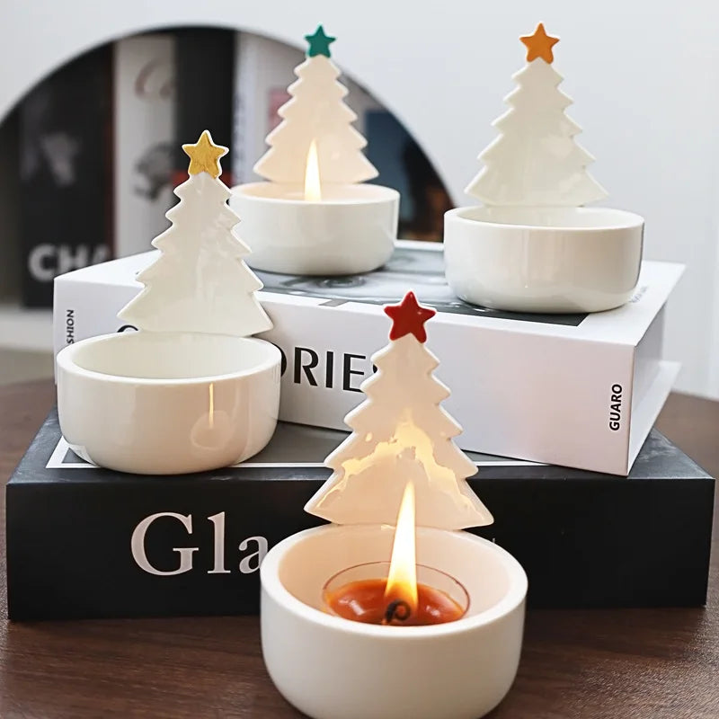 Christmas Tree Candlestick Fragrance Decoration Ornament Christmas Gift Home Aromatherapy Candlestick Gift