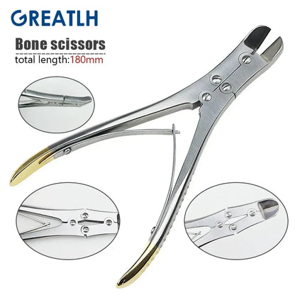 Ciseaux orthopédiques coupe-os, ciseaux à os à articulations simples/doubles, Instruments de chirurgie orthopédique vétérinaire, 1 pièce pour animaux de compagnie