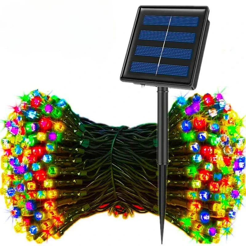 Guirlande solaire LED, lumières d'extérieur de Noël, étanche, étoilée, féerique, pour Festival, fête, ambiance