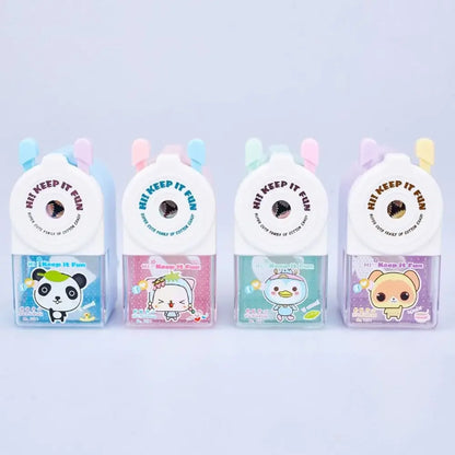 Cute Cartoon Animal Pencil Sharpener - Hand-Cranked Mechanical Tool, Anti-Sticking Lead, Auto-Lead Feed, Ideal School Supply & K