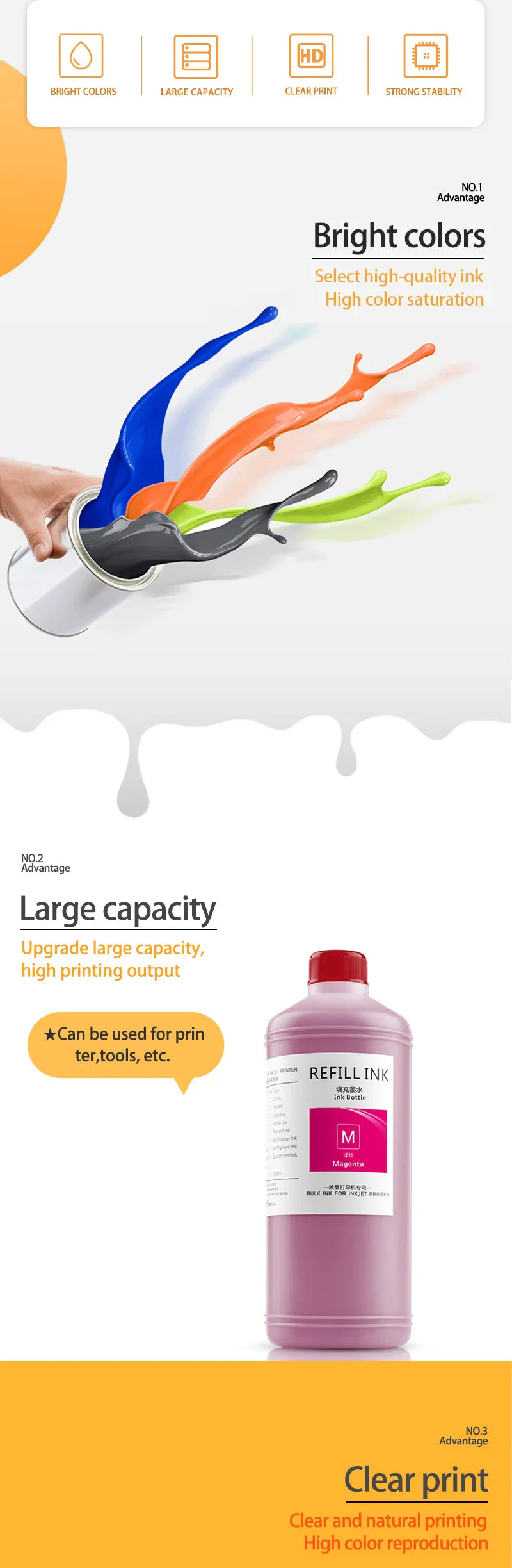 NEW 8Color x 1000ml Pigment ink For Epson Stylus Pro 4000 4800 4880 7800 7880 9800 9880 7500 7600 9500 9600 printer