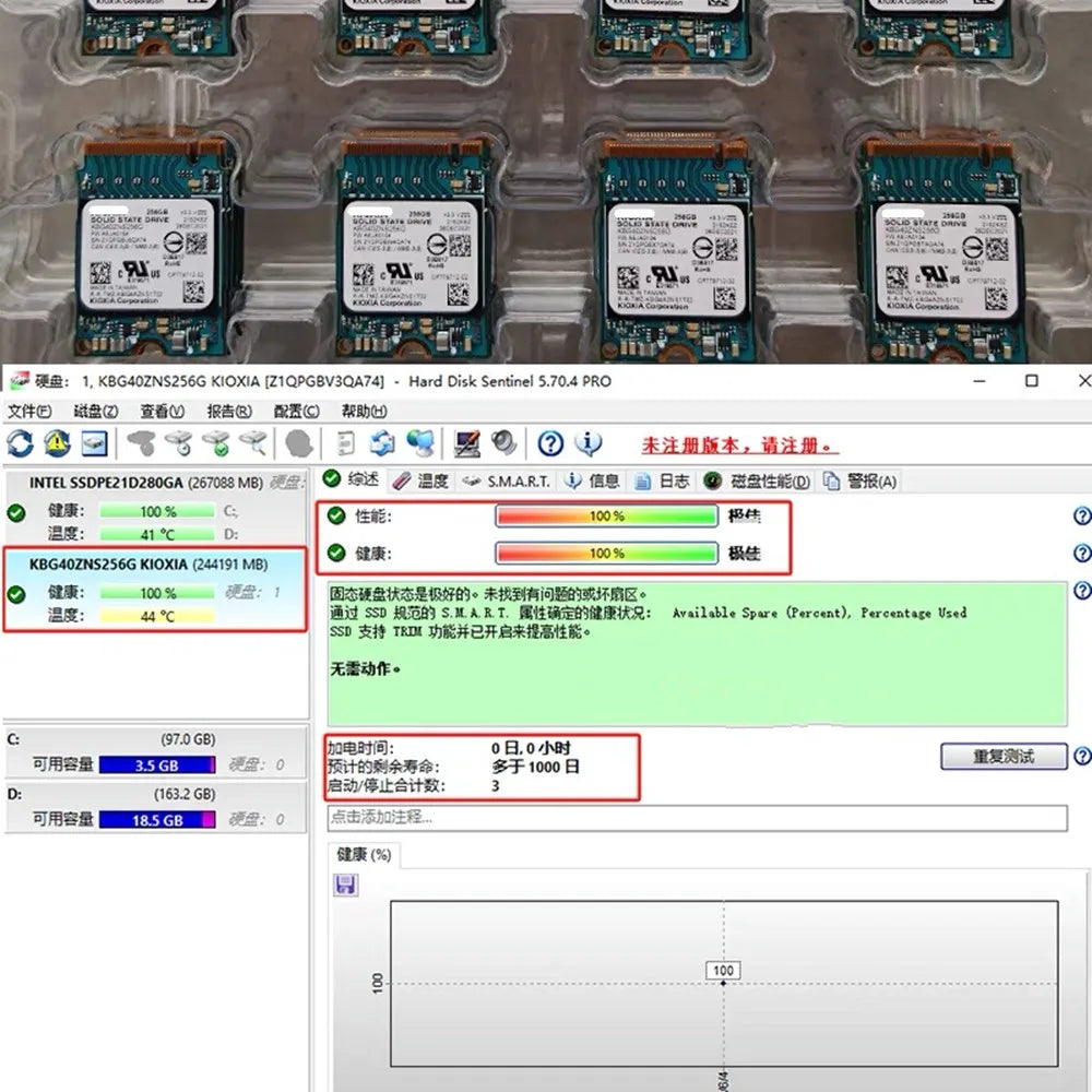 Original pour KIOXIA BG4 BG5 BG6 256G 512G 1 To 2230 M.2 Caméra Disque SSD PCIe3.0x4 4.0X4 NVMe M.2 Surface SteamDeck