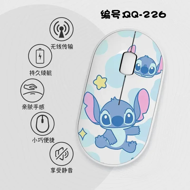 Lilo & Stitch Exquisite and Compact Bluetooth 5.0 Wireless Mouse Office Laptop Tablet Portable Silent True Wireless Mouse