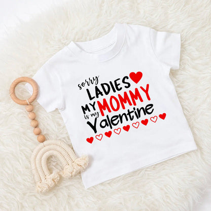 T-shirt imprimé pour maman et papa, vêtements pour enfants, hauts pour garçons et filles, tenue décontractée pour fête de la saint-valentin