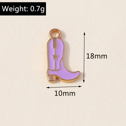 Leslie 10 pièces jolies filles bottes de cowboy et chapeau breloques pendentifs pour la fabrication de bijoux collier boucles d'oreilles bricolage Cowgirl chapeau charme cadeaux