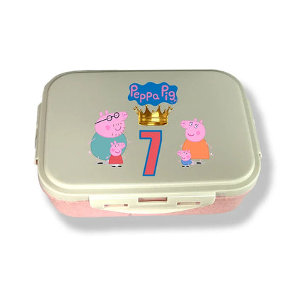 Peppa Pig  Lunch Box  Food Storage Containers Kids School Picnic Lunchbox Office Dinner Case Birthday Christmas Gift