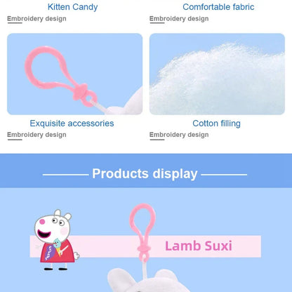 19CM Genuine Peppa Pig George Stuffed Plush Toys High Quality Keyring Hot Cartoon Animal Doll Pendant Children's Birthday Gifts