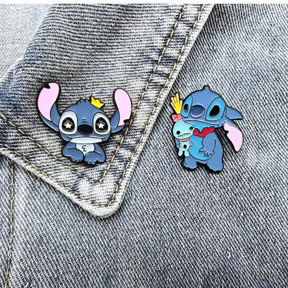 Broches Épingles en émail Dessin Animé Stitch à la Mode, Badges de Dessin Animé pour Sac à Dos, Accessoires de Bijoux Décoratifs, Cadeaux