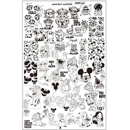 Cartoon Halloween Nail Stamping Plates skull Character Animals Template Stencils Nail Art Stamp Plate Manicure Nail Print Tool