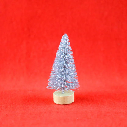 12Pcs Miniature Artificial Christmas Tree Mini Snow Frost Tree Pine Tree Christmas DIY Party Decoration Craft Christmas Ornament