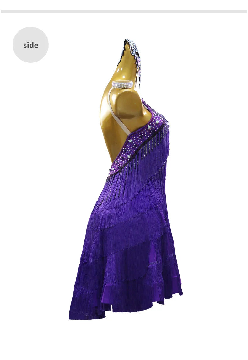 Costumes de danse latine, robe de soirée pour femme, tenue de performance de samba, compétition 2026, vêtements de bal pour adultes, tenue de danse pour filles, costume à franges sportif