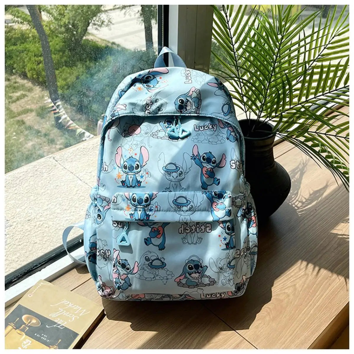 Cartoon Stitch Print Backpack Spacious Lightweight Travel Bag Waterproof School Backpack for College Students Teens Boys Girls