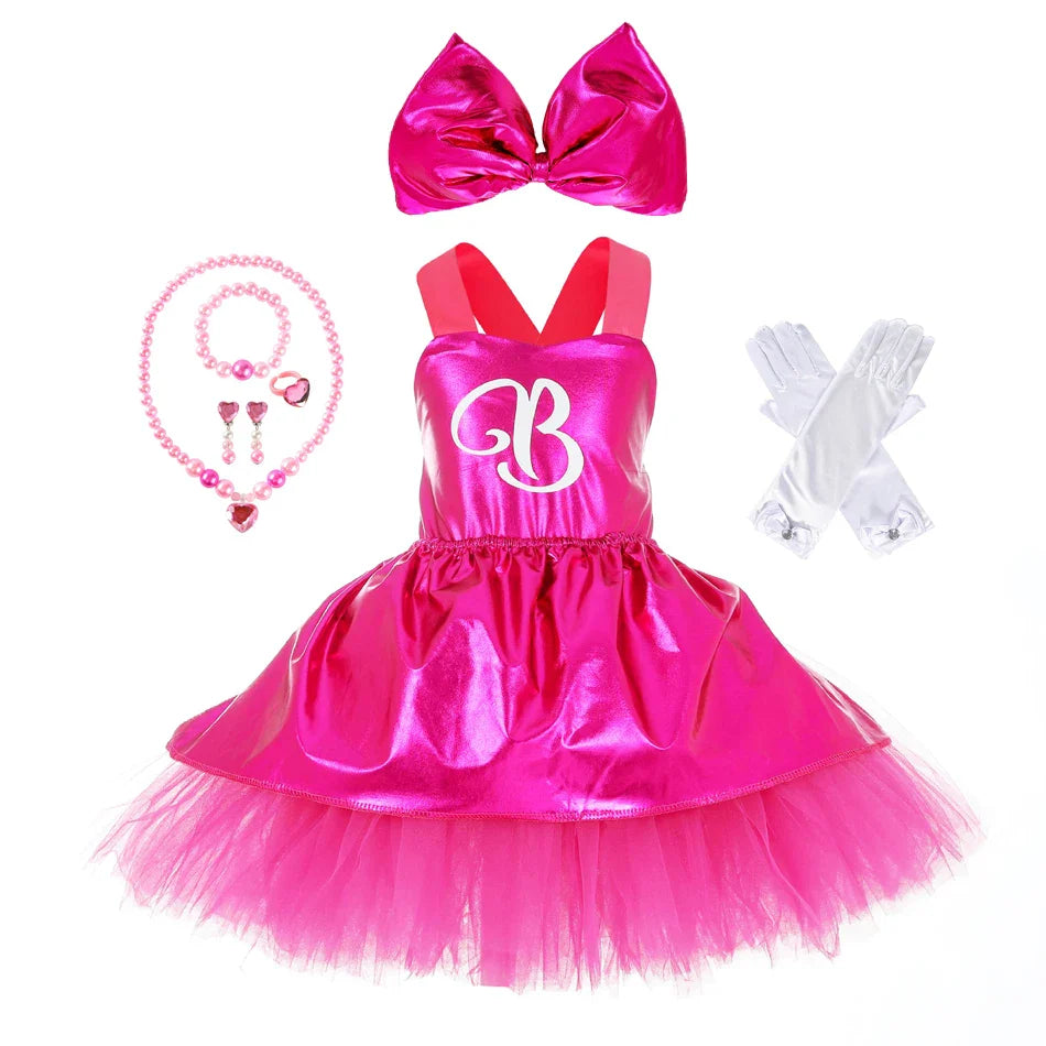 Costume de Cosplay pour filles Robe de soubrette Tutu pour filles Robe d'été à bretelles pour enfants pour Halloween Noël Anniversaire