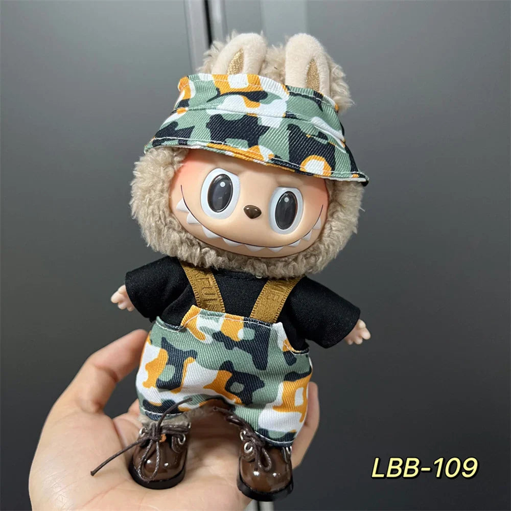Peluche Labubu 15-17cm Vêtements de poupée Accessoires Labubu Set de vêtements cool et beau Cadeaux