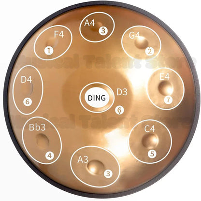 Tambour à main doré 432Hz/440Hz, langue en acier de 22 pouces pour Yoga, méditation, Instrument pour débutant, cadeau 9/10/12/1417 Notes