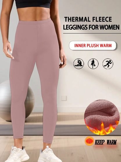 Plus size fleece lined leggings. Women's pants designed for winter yoga, workouts, and cold weather activities